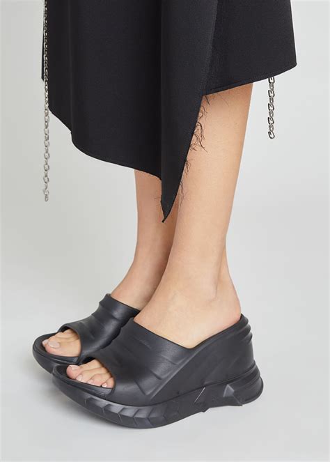 givenchy paris slides blue|Givenchy marshmallow slide wedge sandals.